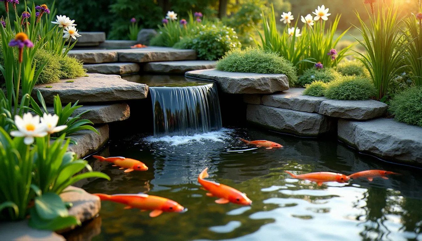 Bassin de jardin avec cascade et poissons : guide complet
